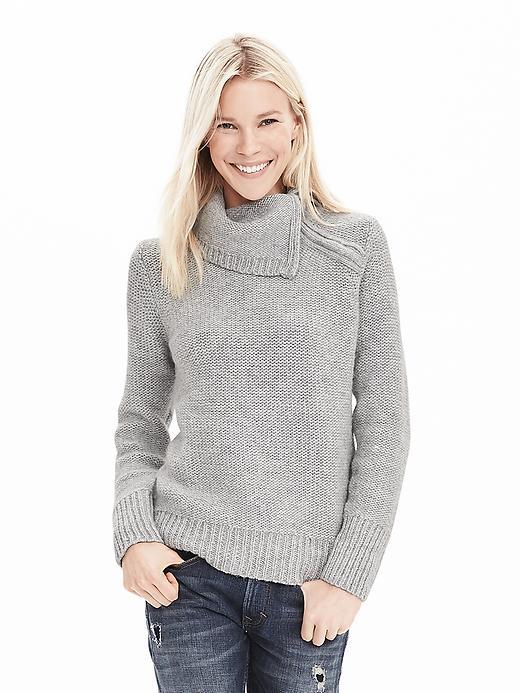 Banana Republic Womens Zip Neck Pullover Size M - Gray