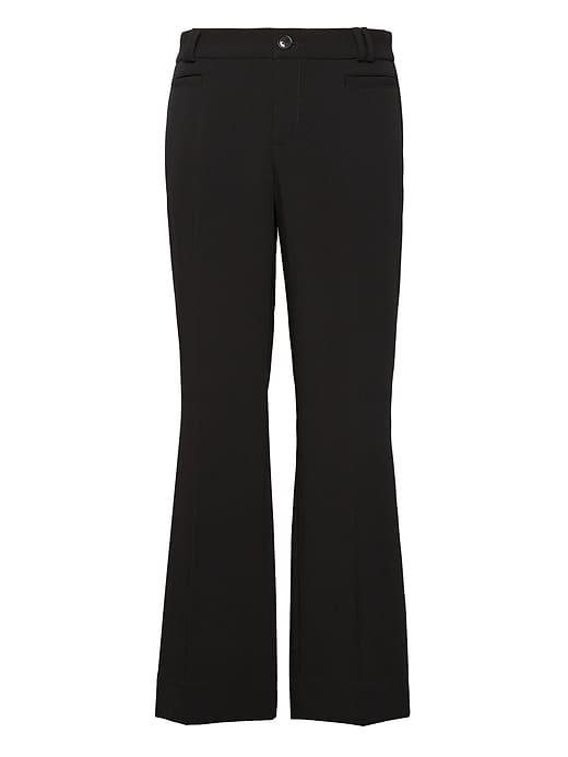 Banana Republic Womens Logan Trouser-fit Cropped Bi-stretch Pant Black Size 0