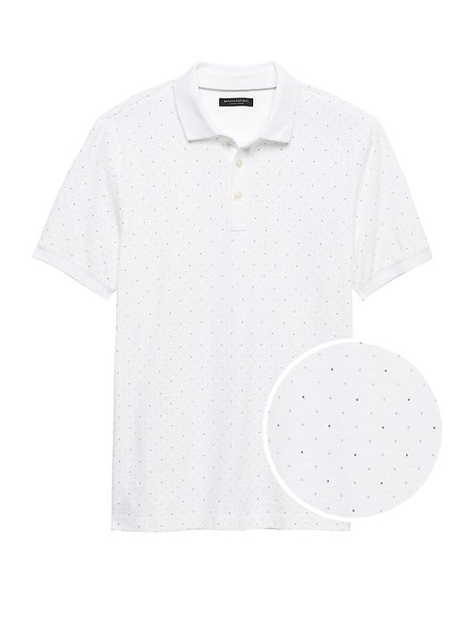 Banana Republic Mens Luxury-touch Dot Polo Shirt White Size M