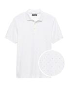 Banana Republic Mens Luxury-touch Dot Polo Shirt White Size M