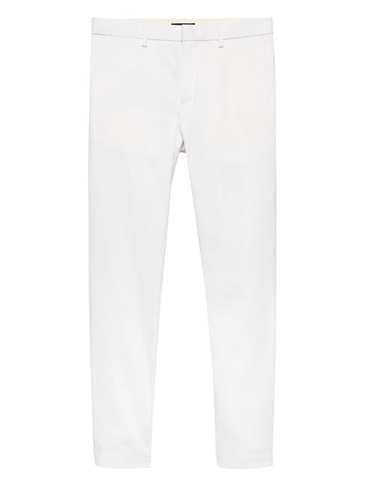 Banana Republic Mens Mason Athletic Tapered Rapid Movement Chino Pant Optic White Size 44w