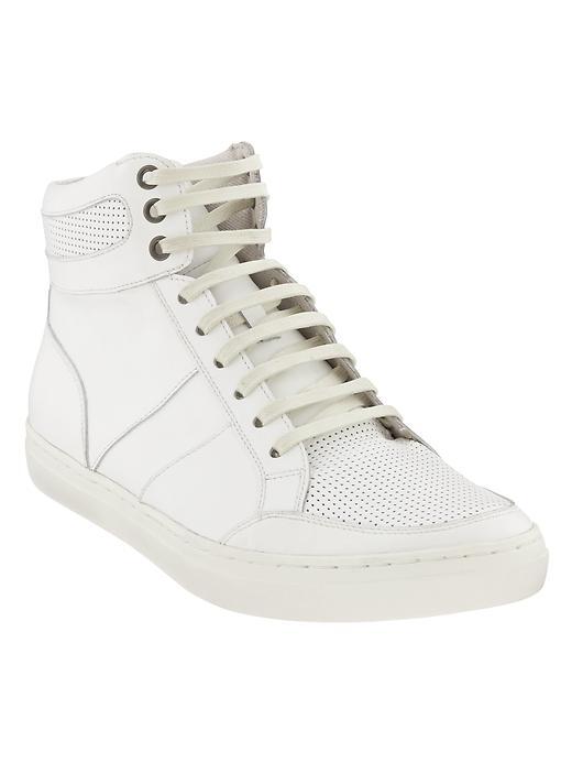 Banana Republic George White High Top Sneaker Size 10 - White