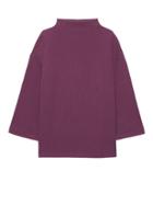 Banana Republic Womens Brushed Jersey Mock-neck Top Boysenberry Purple Size Xxs