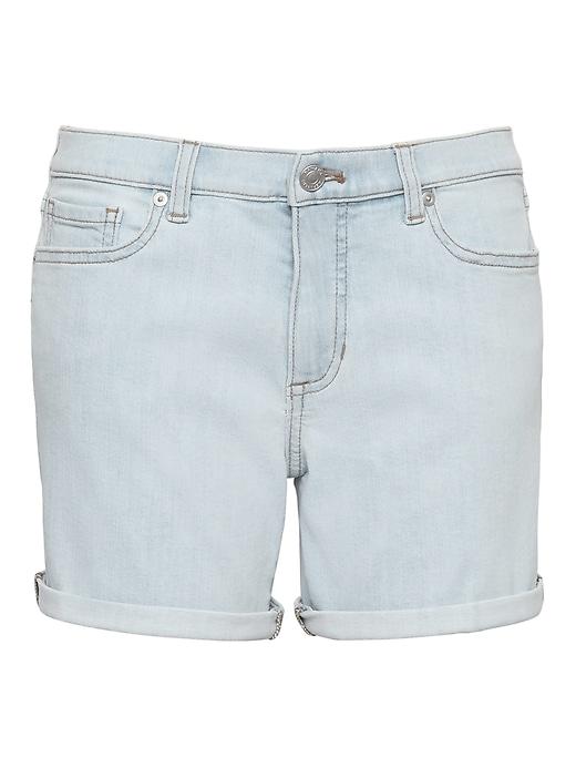 Banana Republic Womens Petite Roll-up Light Wash 6 Denim Short Light Wash Size 0
