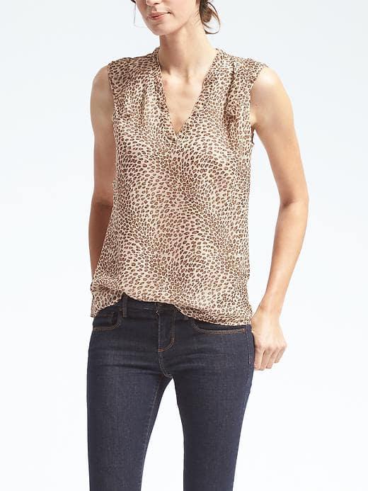 Banana Republic Double Layer Print Top - Brown