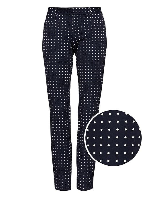 Banana Republic Womens Sloan Skinny-fit Polka Dot Pant Midnight Navy Polka Dot Size 8