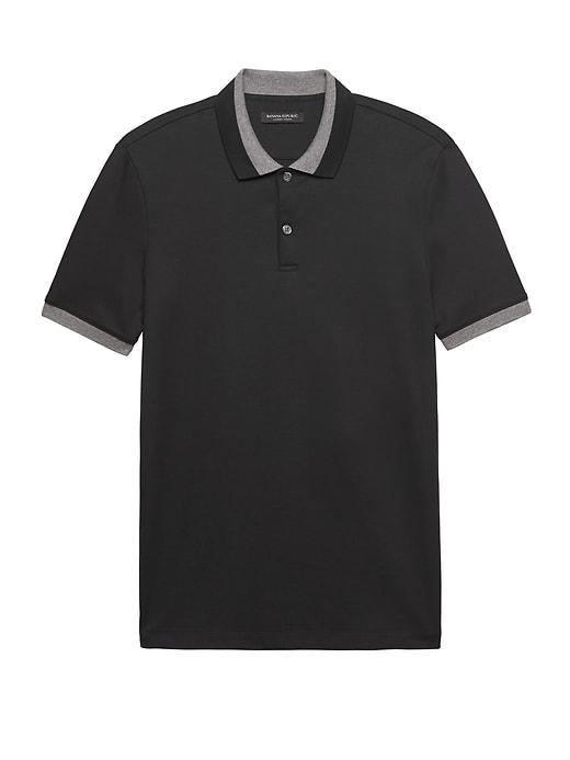 Banana Republic Mens Luxury Touch Contrast Collar Polo Shirt Black Size M