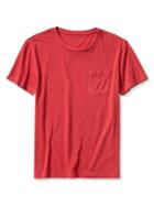 Banana Republic Mens Soft Wash Pocket Tee Size L - Tomato Paste