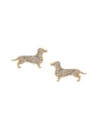 Banana Republic Womens Pave Dog Stud Earring Gold Size One Size
