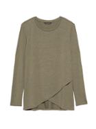 Banana Republic Womens Threadsoft Cross-front T-shirt Green Heather Size Xs