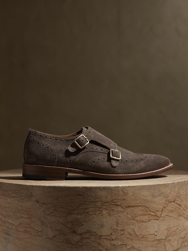 Byran Suede Monk-strap Shoe
