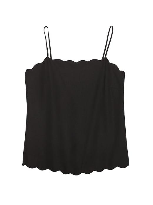 Banana Republic Womens Scalloped Essential Camisole Black Size Xl