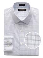 Banana Republic Mens Grant Slim-fit Non-iron Check Shirt Blue Frost Size Xxs