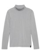 Banana Republic Mens Polartec Fleece Mock-neck Sweatshirt Heather Gray Size S