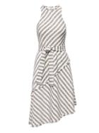 Banana Republic Womens Petite Tweed Stripe Asymmetrical-hem Dress Blue Stripe Size 00