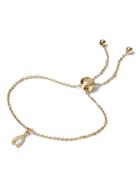 Banana Republic Womens Pave Wishbone Slider Bracelet Gold Size One Size