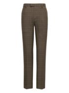 Banana Republic Mens Tapered Plaid Smart-weight Performance Wool Blend Suit Pant Brown Burlap Size 33w