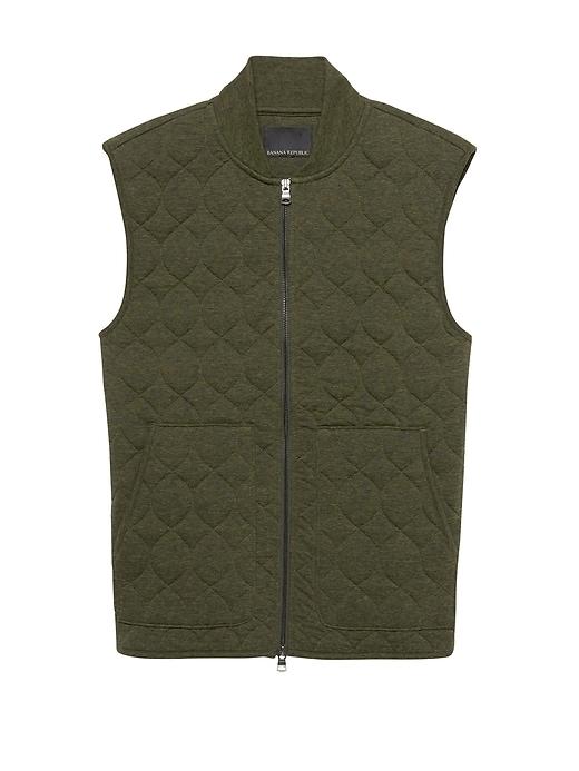 Banana Republic Mens Quilted Brushed Thermal Vest Deep Olive Size Xxs