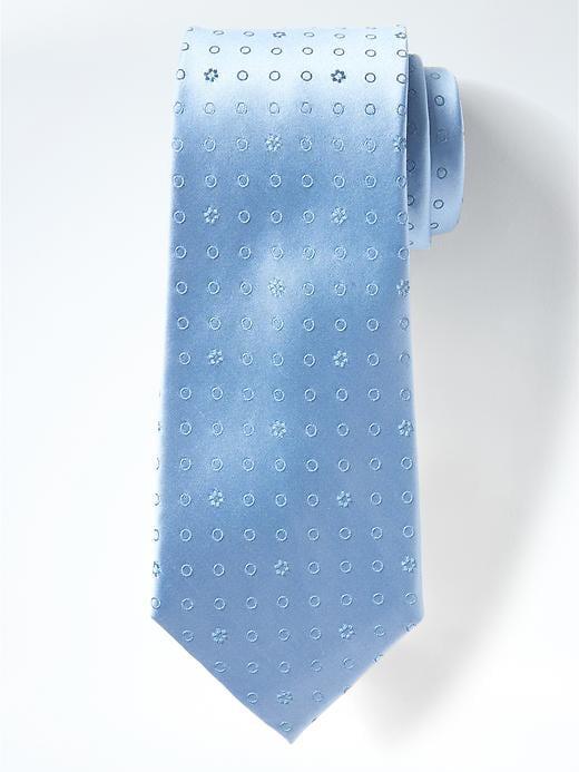 Banana Republic Mens Floral Dot Silk Nanotex Tie - Light Blue