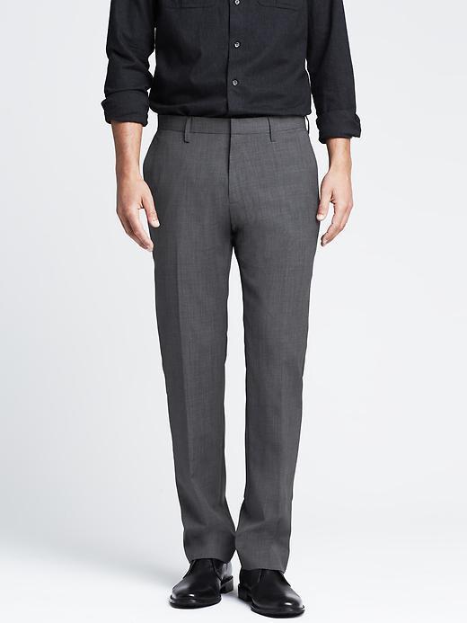 Banana Republic Mens Tailored Slim Charcoal Wool Dress Pant Size 34w 36l Tall - Dark Charcoal Gray