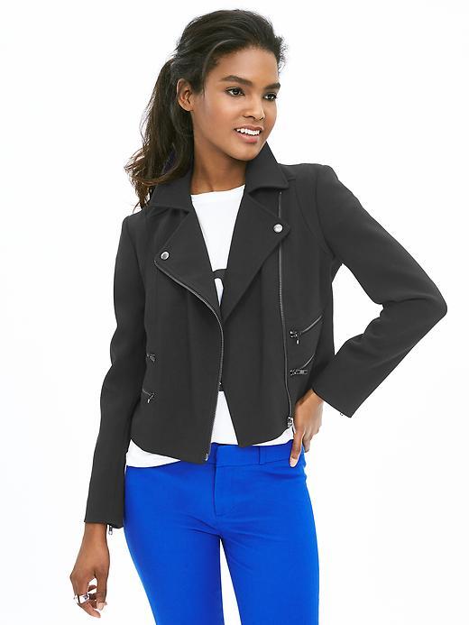 Banana Republic Womens Multi Zip Moto Jacket Size 0 - Black