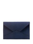 Banana Republic Womens Italian Suede Expandable Envelope Pouch Navy & Black Size One Size