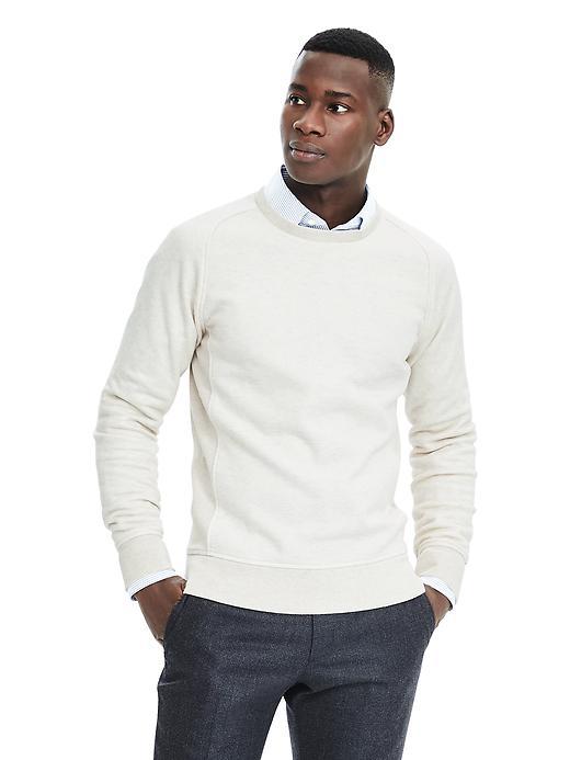 Banana Republic Mens Fleece Sweatshirt Crew - Cream