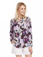 Banana Republic Womens Dillon Fit Purple Floral Blouse Size L - Lilac Blush