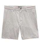 Banana Republic Mens 7 Seersucker Aiden Slim Short Palomino Brown Stripe Size 33w