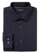 Banana Republic Mens Camden Standard-fit Non-iron Stretch Solid Shirt Navy Size Xxs