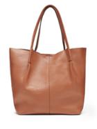 Banana Republic Womens Leather North-south Tote Nutmeg Size One Size