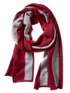 Banana Republic Mens Boiled Wool Stripe Scarf Size One Size - Red