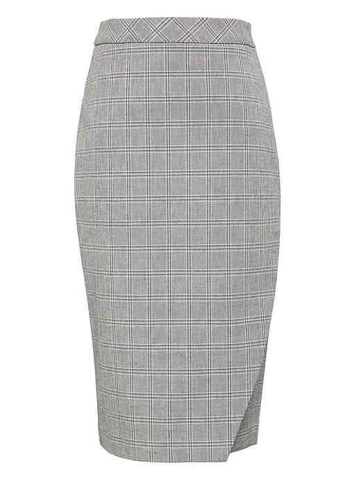 Banana Republic Womens Plaid Bi-stretch Wrap-front Pencil Skirt Plaid Size 6