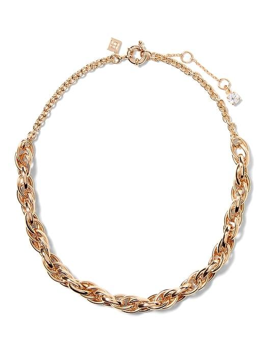 Banana Republic Womens Twisted Link Necklace Rose Gold Size One Size