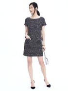Banana Republic Womens Tweed Shift Dress - Blue Multi