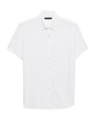 Banana Republic Mens Grant Slim-fit Stretch Cotton-linen Knit Shirt White Size L