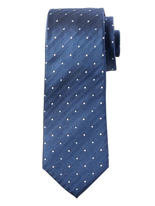 Banana Republic Herringbone Dot Silk Nanotex Tie
