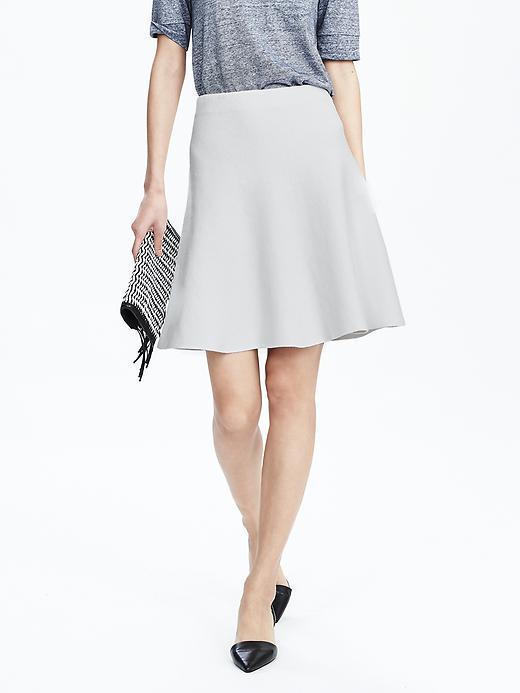 Banana Republic Womens Flared Sweater Skirt Size L - White