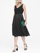 Banana Republic Womens Pleated Fit-and-flare Dress Black Size 0