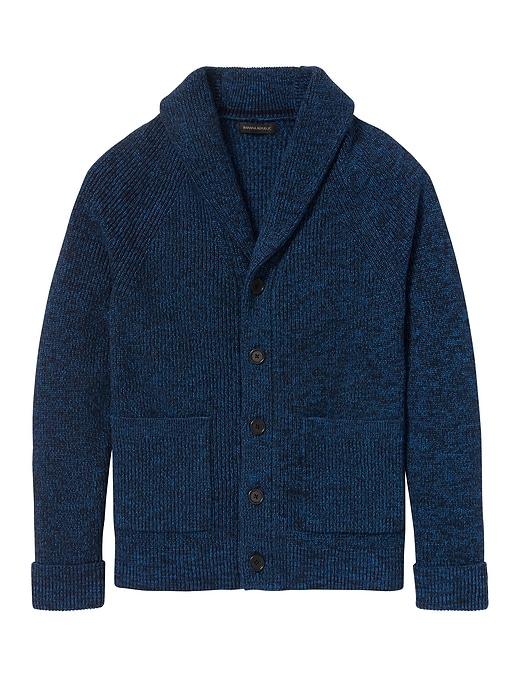 Banana Republic Mens Supima Cotton Ribbed Shawl Cardigan Navy Size Xl