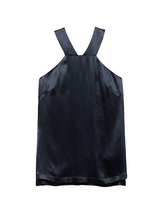 Banana Republic Womens Satin Cutaway Tunic Navy Size Xs