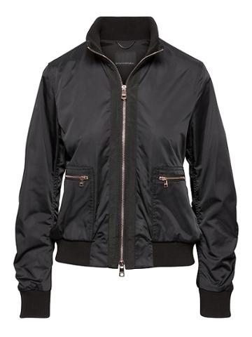 Banana Republic Womens Water-resistant Bomber Jacket Black Size S