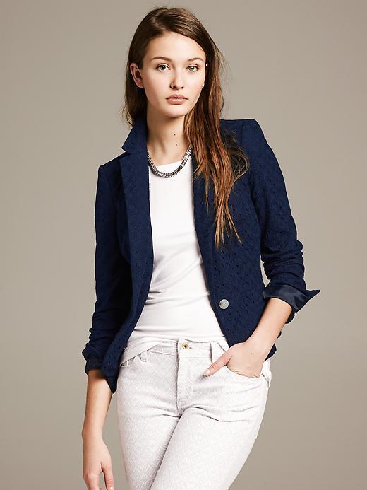 Navy peplum cheap blazer