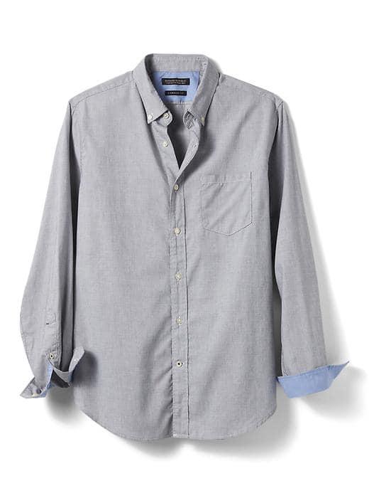 Banana Republic Mens Camden Fit Custom Wash Shirt - Preppy Navy