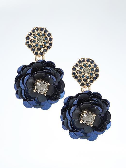Banana Republic Sequin Floral Earring - Navy