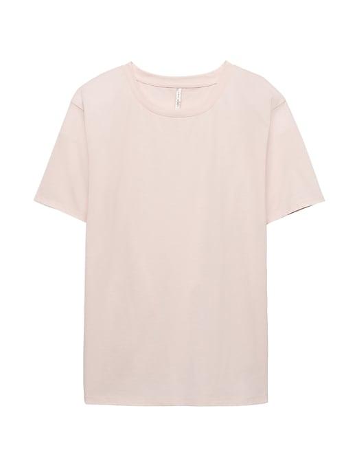 Banana Republic Womens Supima Cotton Boyfriend Tee Pink Icing Size Xs