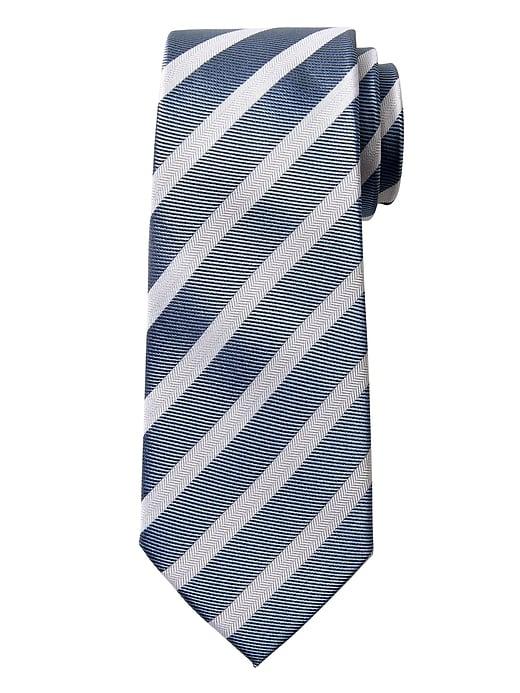 Banana Republic Mens Twill Stripe Silk Nanotex Tie Blue Oxford Size One Size