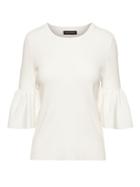 Banana Republic Womens Flutter-sleeve Sweater Top White Size Xxs
