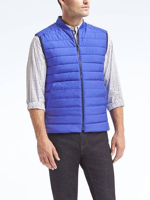Banana Republic Mens Channel Vest - Voltage Blue