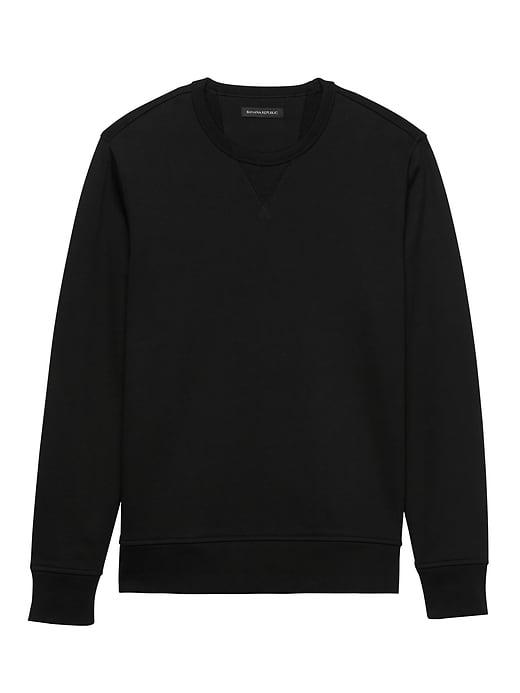Banana Republic Mens French Terry Crew-neck Sweatshirt Black Size S